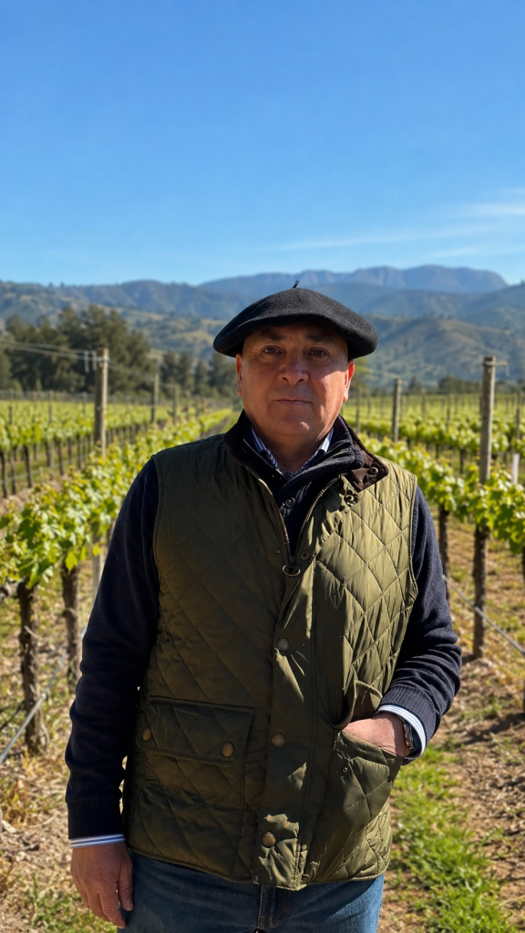 Luis Urrutia, presidente de Agrícola Central A.G., en un viñedo de la Región del Maule